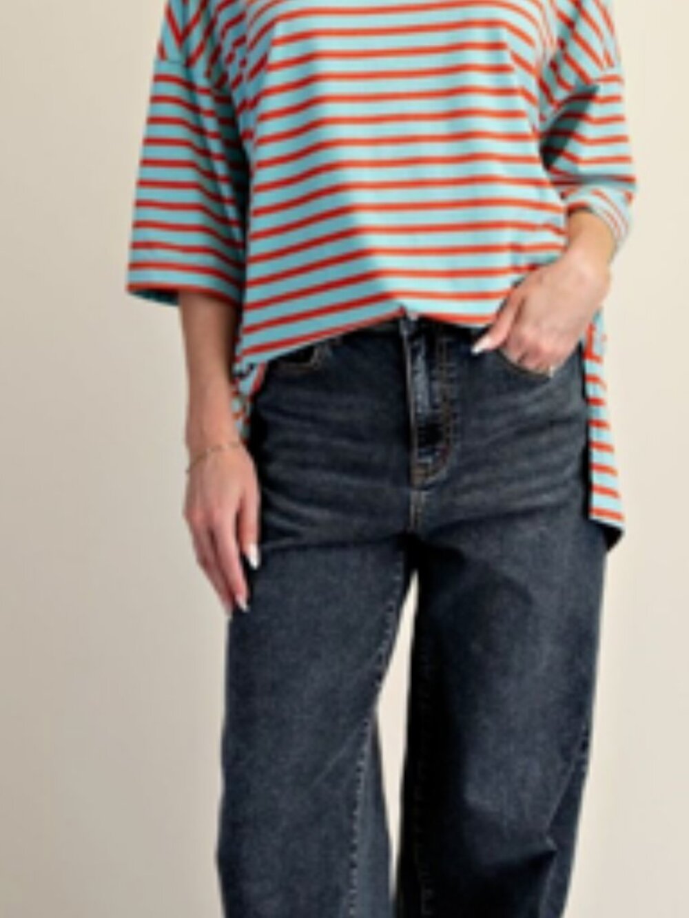 NWT Easel Strop Cotton Washed Boxy T-Shirt - Picture 12 of 16